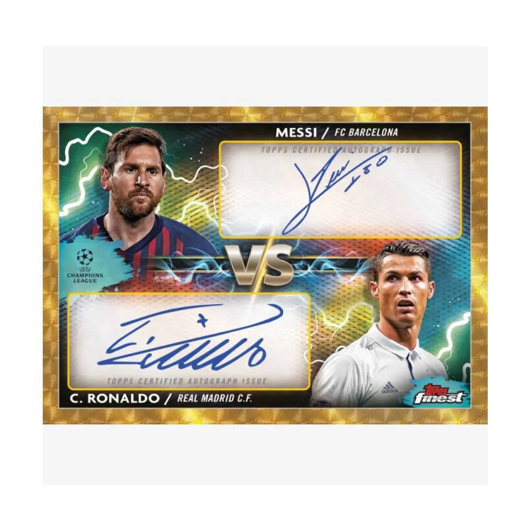 Carta Autografata di Messi e Cristiano Ronaldo per Topps Finest UEFA