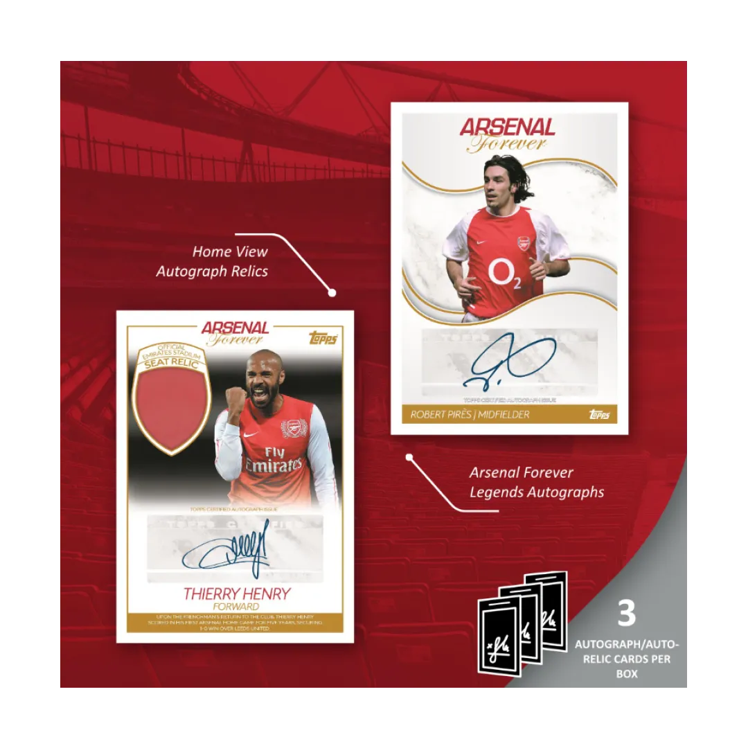 Illustrazione con Henry e Pires per Arsenal Forever Topps