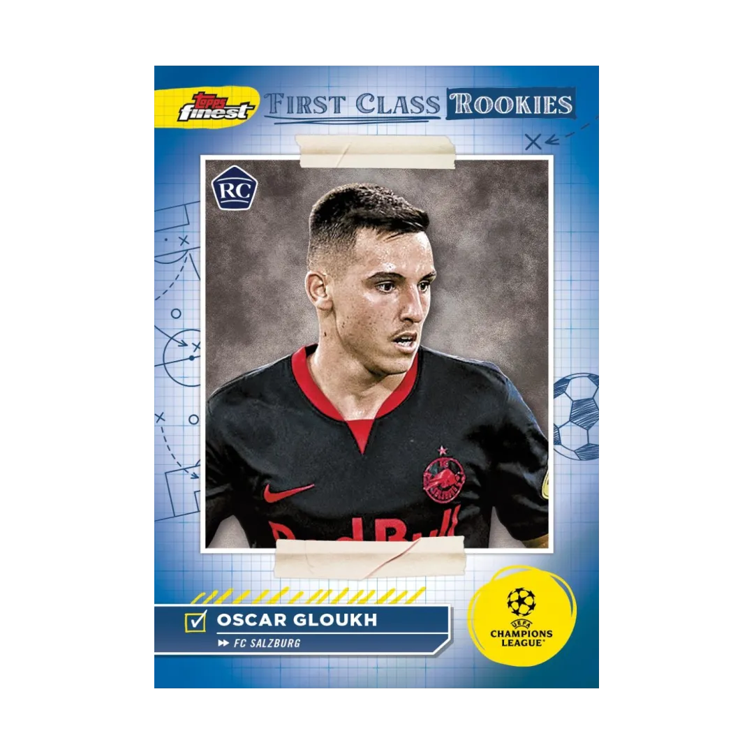 Carta Collezionabile di Oscar Gloukh di Topps Finest UEFA Club Competitions