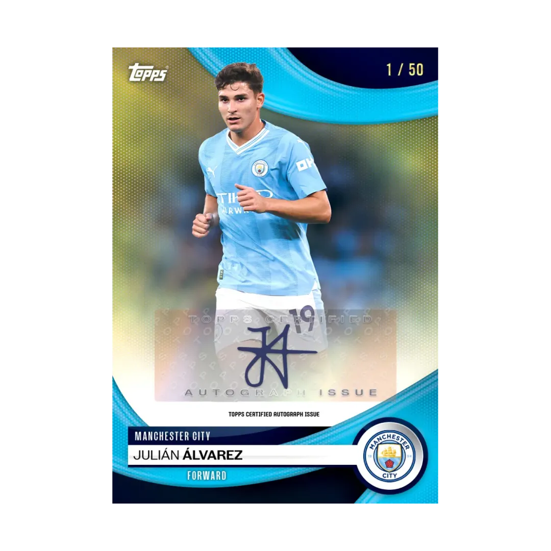 Carta Collezionabile di Julian Alvarez del Team Set Manchester City per Topps