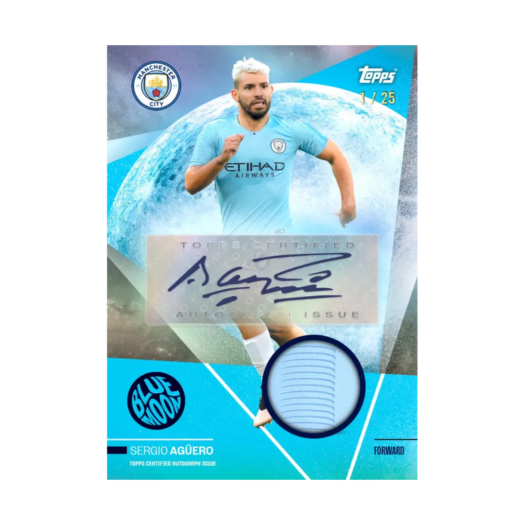 Carta Collezionabile di Sergio Aguero del Team Set Manchester City per Topps