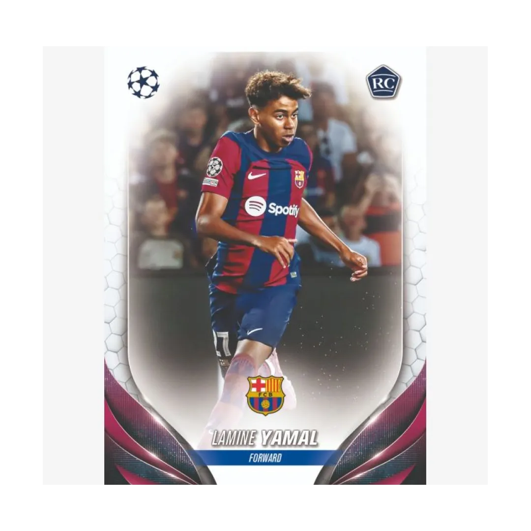 Carta Collezionabile di Lamine Yamal della Uefa Club Competition Flagship per Topps