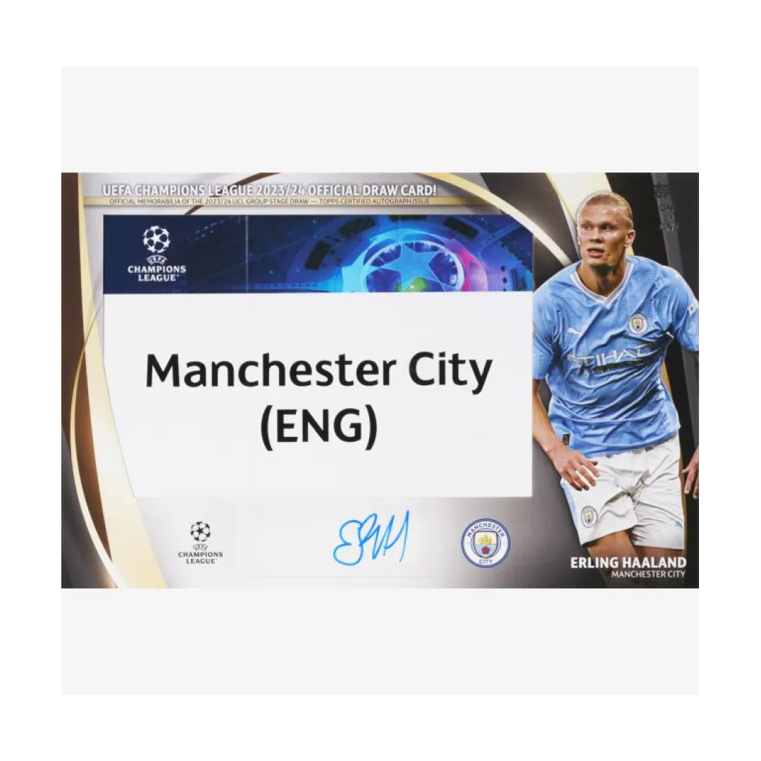 Carta Collezionabile di Erling Haaland della Uefa Club Competition Flagship per Topps