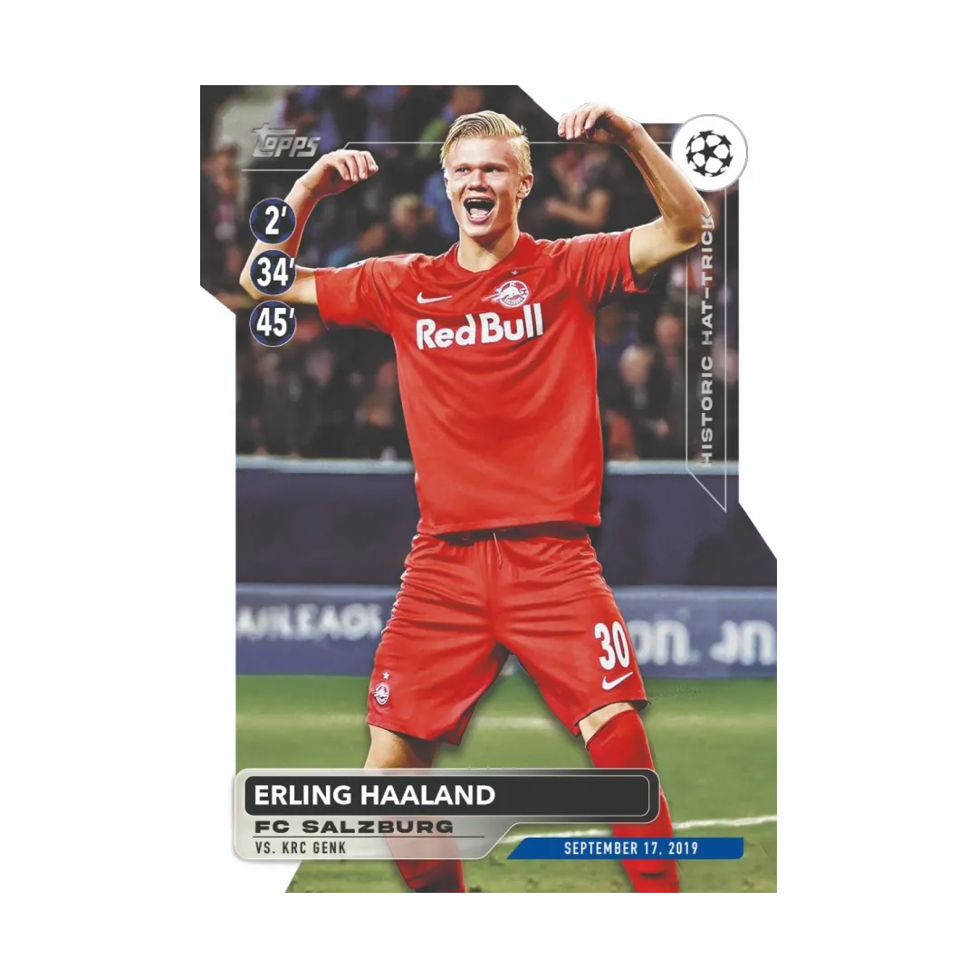 Carta Collezionabile di Erling Haaland della Uefa Club Competition Flagship per Topps