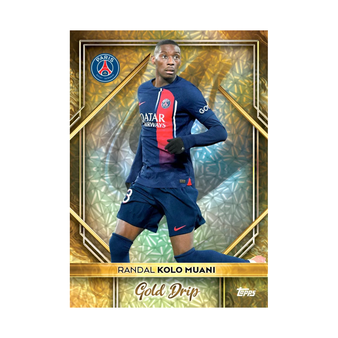 Carta Topps Gold Drip di Randal Kolo Muani del Paris Saint-Germain