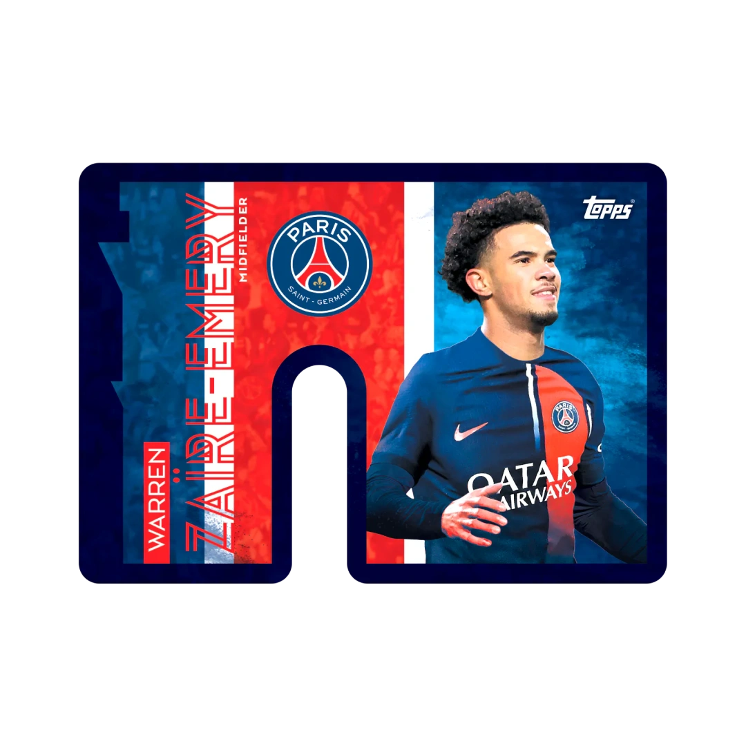 Carta sagomata Topps di Warren Zaïre-Emery del Paris Saint-Germain