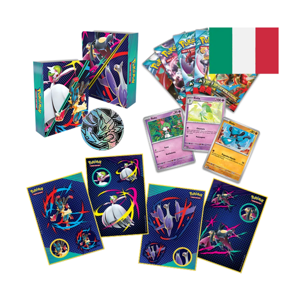 Set di bustine e accessori del bauletto con Mega Lucario e Gardevoir