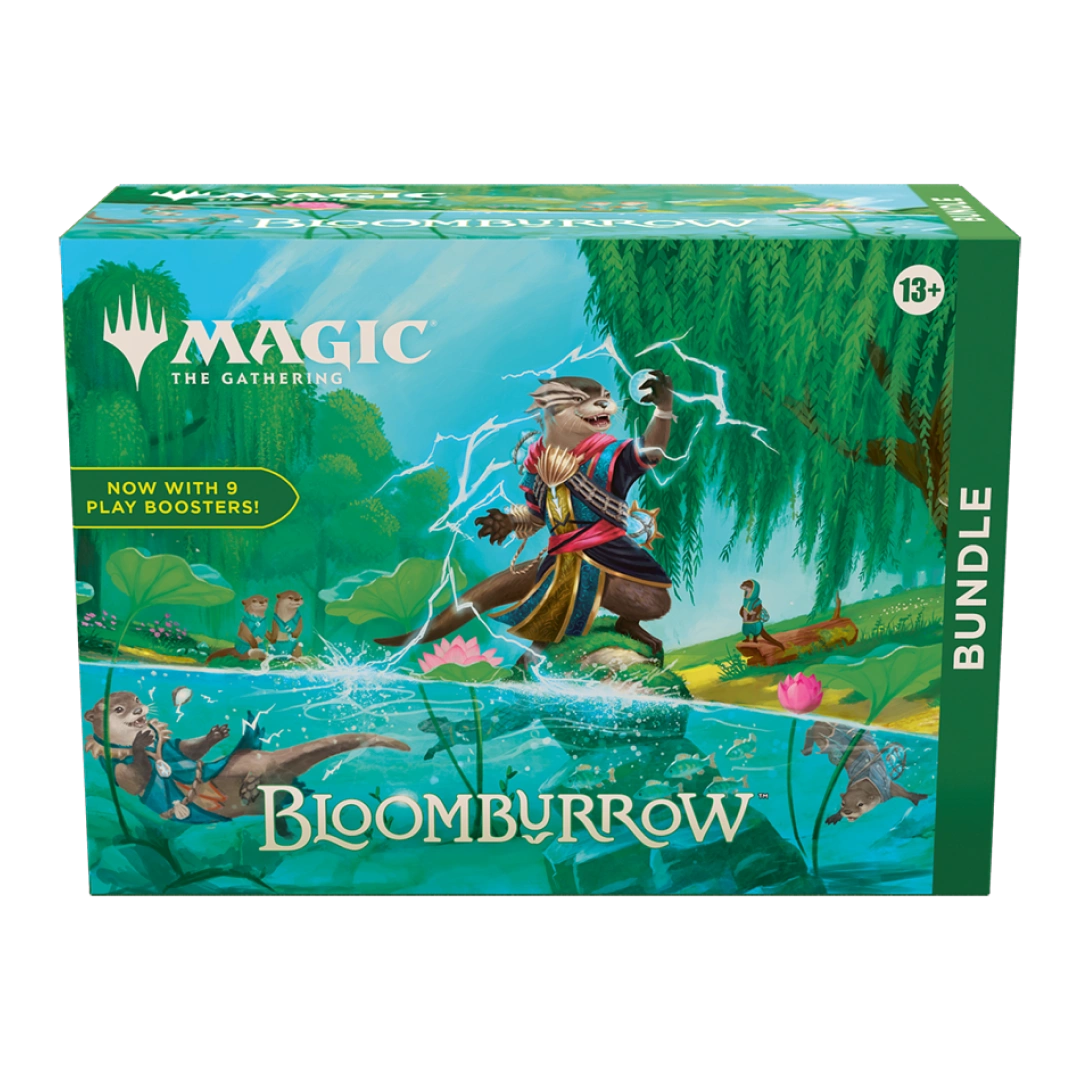 Magic: The Gathering Bloomburrow Bundle with vibrant artwork featuring otters and magical scenery