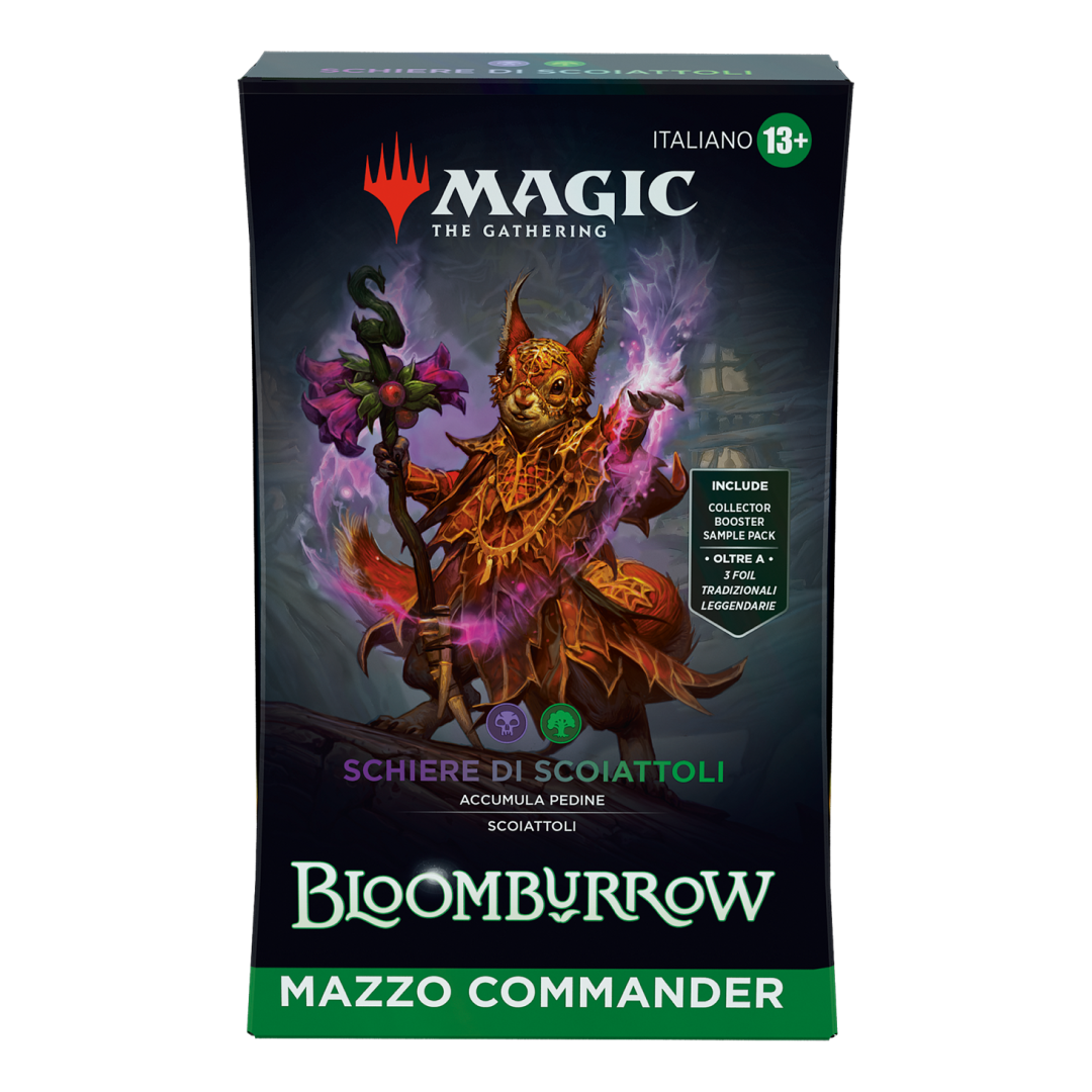 Mazzo Commander Schiere di Scoiattoli di Bloomburrow per Magic: The Gathering, in confezione italiana.