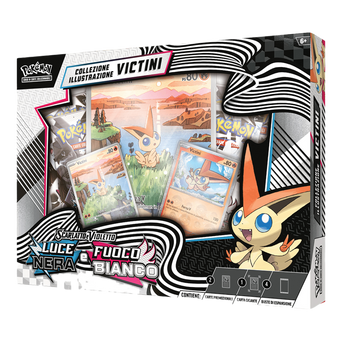 Pokémon Collezione Illustrazione Victini Luce Nera & Fuoco Bianco edizione italiana