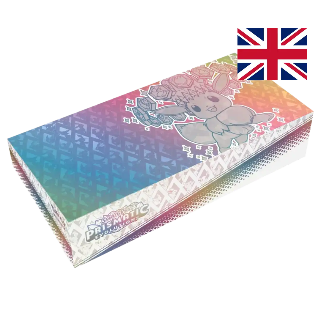 Pokémon Prismatic Evolutions Premium Collection box featuring Eevee Terastallized artwork