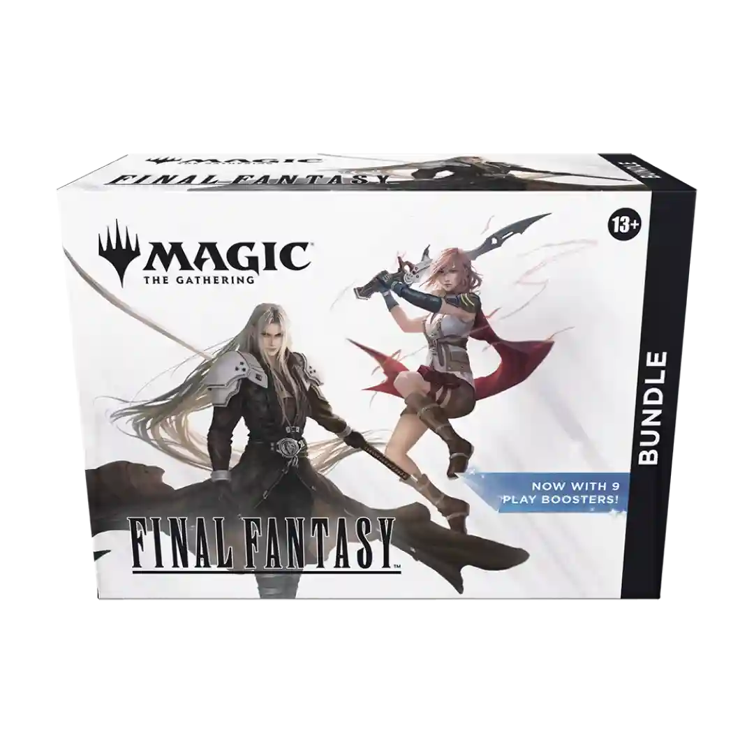 Magic: The Gathering - Final Fantasy Bundle con 9 Play Booster e carte speciali. Perfetto per collezionisti e giocatori.