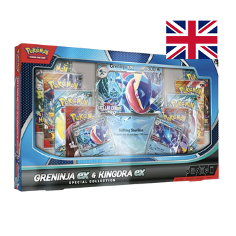 Special Collection con carte promozionali Greninja ex e Kingdra ex più carta oversized esclusiva e 8 bustine booster