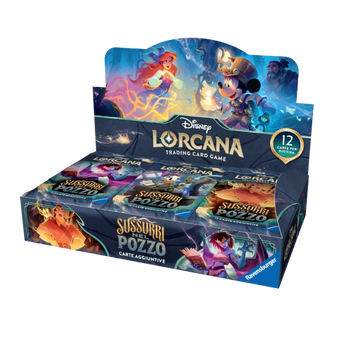 Box 24 bustine Disney Lorcana Sussurri nel Pozzo italiano con artwork Inkwell Caverns