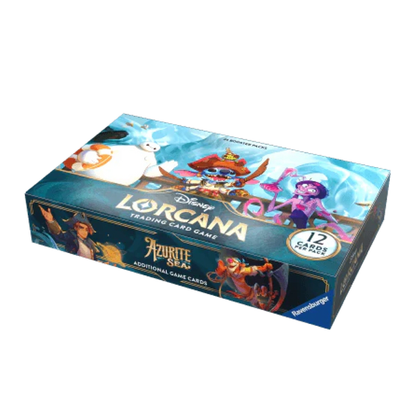 Confezione chiusa del Disney Lorcana Azurite Sea Display Booster Box con 12 carte per bustina (ENG)