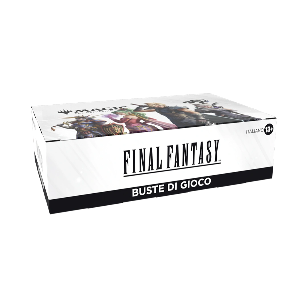 Box Final Fantasy - Play Booster Display da 30 buste in italiano per Magic: The Gathering. Include carte esclusive e artwork premium.