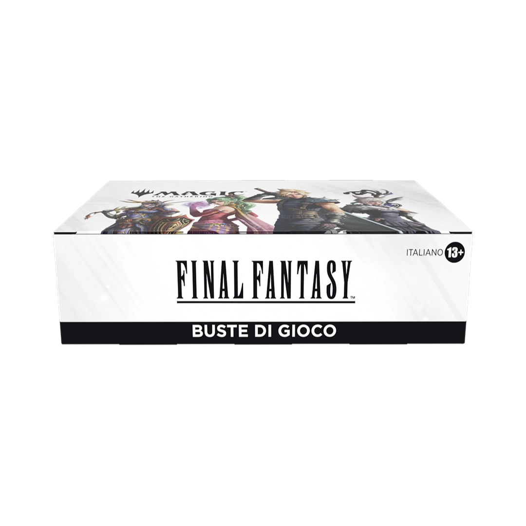 Box chiuso di Final Fantasy per Magic The Gathering con illustrazione dei personaggi.