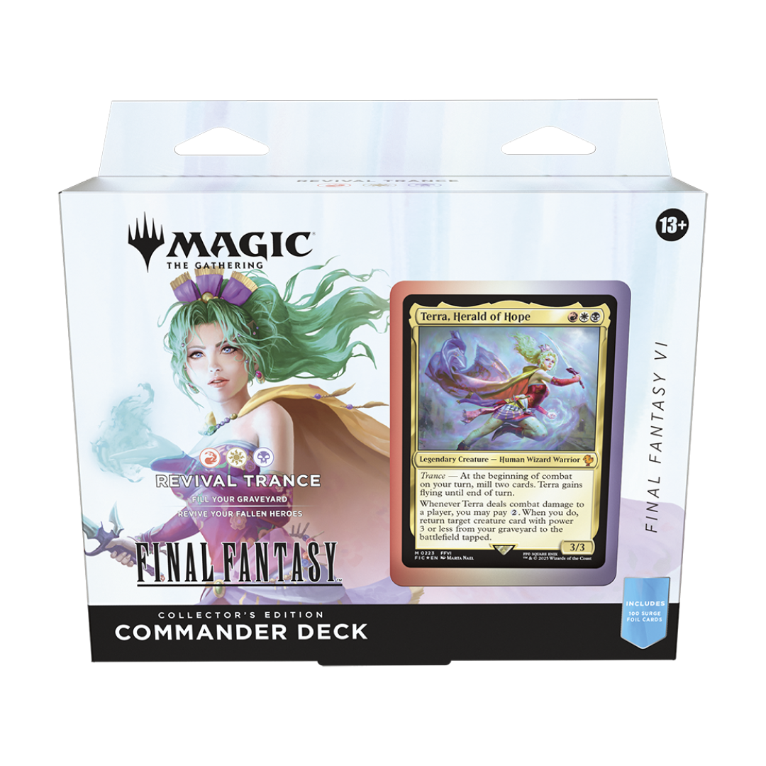 Mazzo Commander Revival Trance di Magic: The Gathering - Final Fantasy VI, con Terra Branford. Un deck unico con carte foil esclusive e meccaniche innovative.