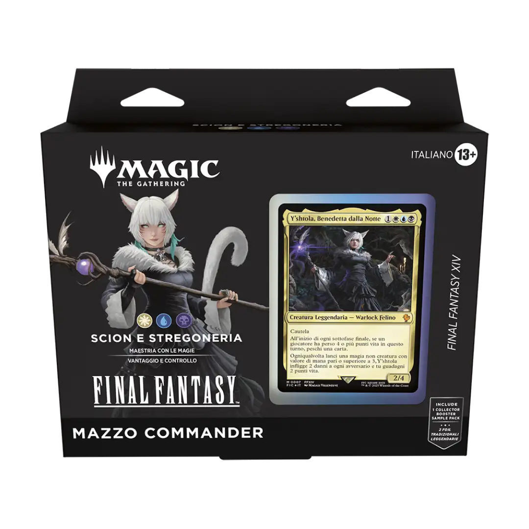 Mazzo Commander Scione e Stregoneria di Magic: The Gathering - Final Fantasy XIV. Y’shtola è il comandante di un mazzo strategico con carte uniche.