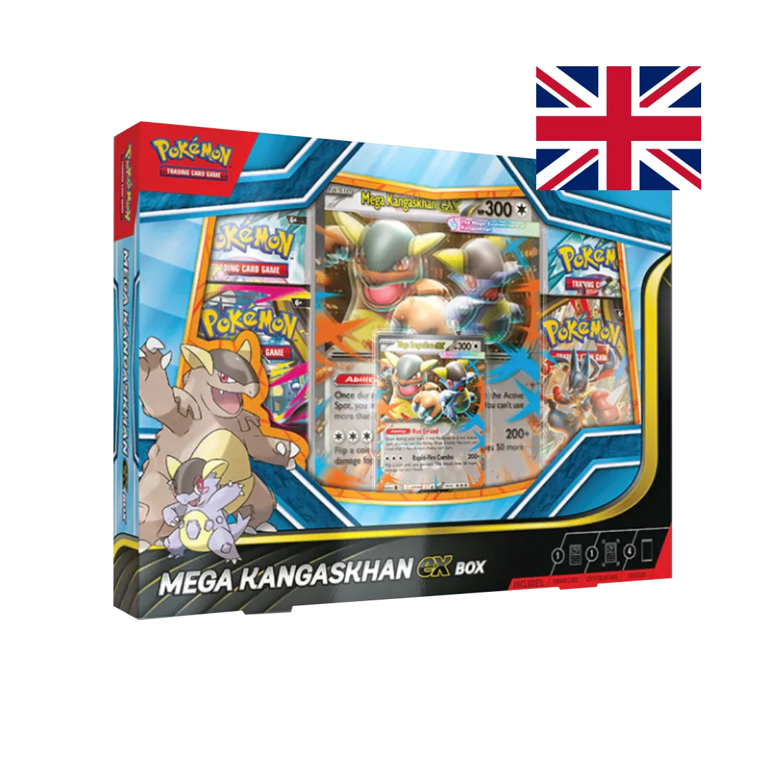Mega Kangaskhan-ex Box Pokémon TCG con carta promo foil e versione lenticolare jumbo