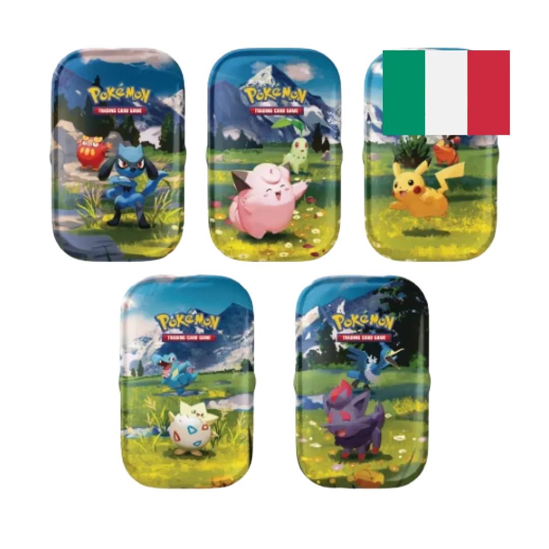 Set Minitin con 5 artwork dell'espansione di Megaevoluzione: Ascesa Eroica.