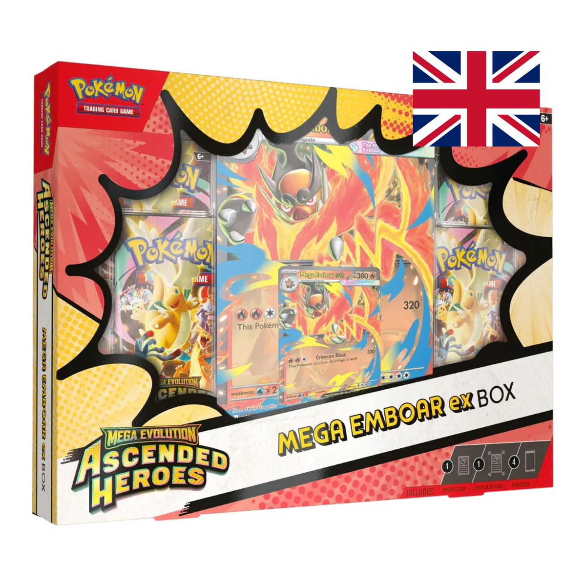 Megaevoluzione: Ascesa Eroica – Collezione Mega Emboar ex – Pokémon TCG (ENG)