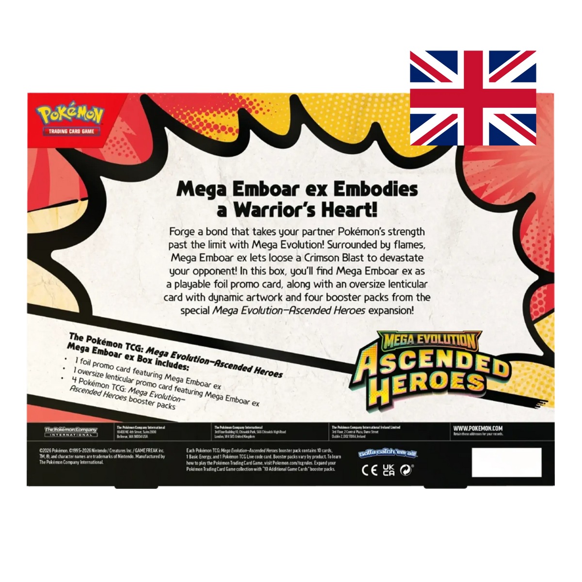 Megaevoluzione: Ascesa Eroica – Collezione Mega Emboar ex – Pokémon TCG (ENG)
