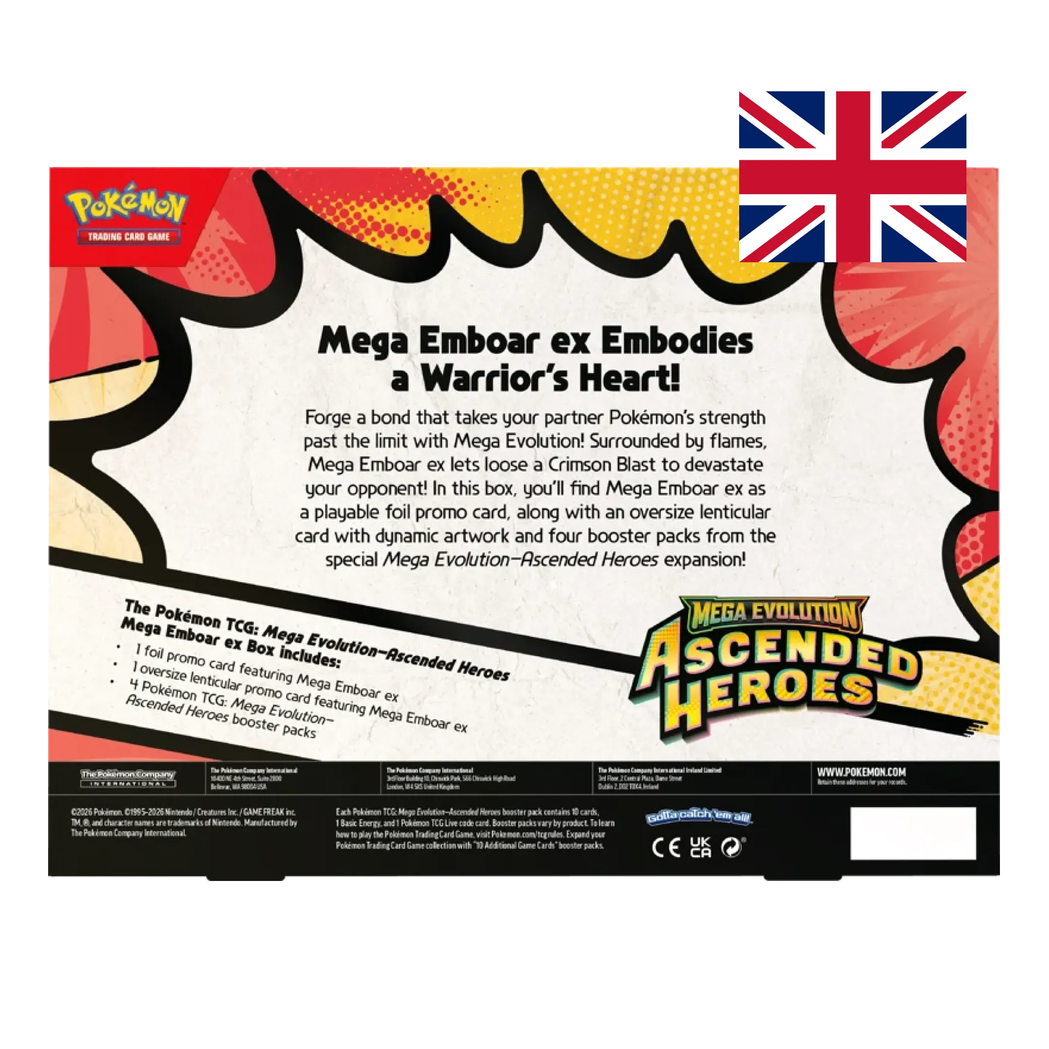 Megaevoluzione: Ascesa Eroica – Collezione Mega Emboar ex – Pokémon TCG (ENG)