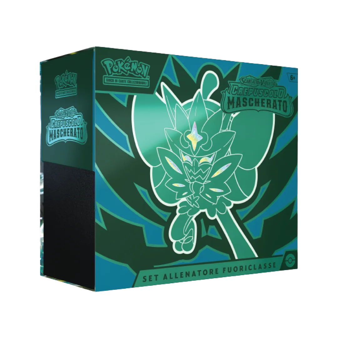 Box del Set Allenatore di Scarlatto e Violetto Crepuscolo Mascherato ETB
