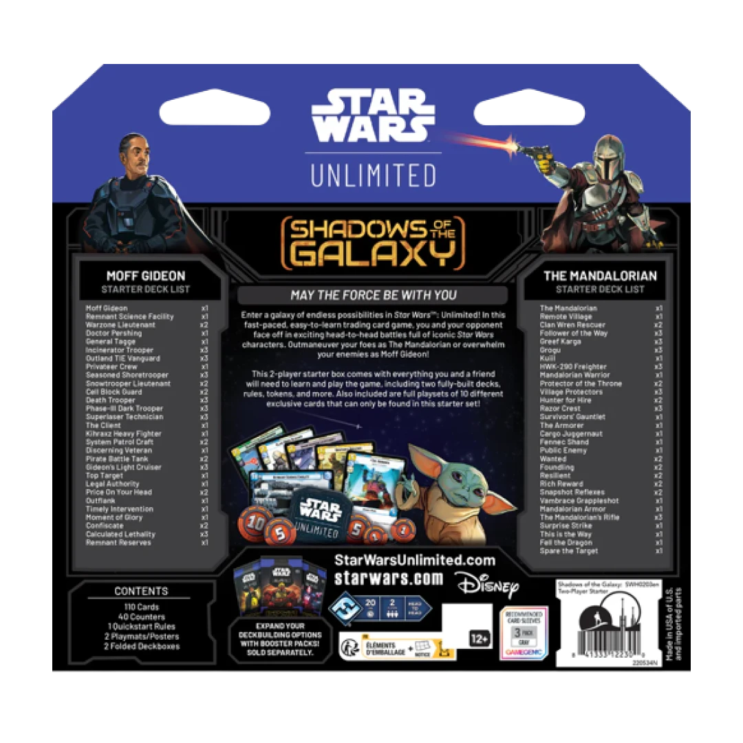 Retro dello starter box di Shadows of the Galaxy