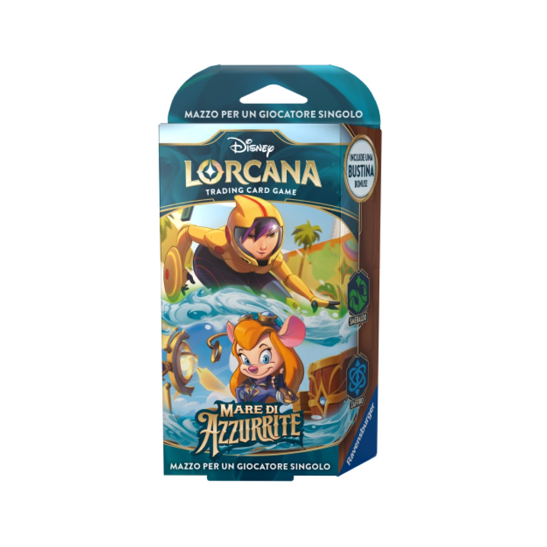 Mazzo Zaffiro Ravensburger del gioco Disney Lorcana Mare di Azzurrite - ITA