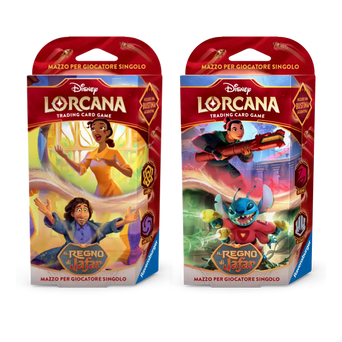 Bundle Starter Deck Disney Lorcana Il Regno di Jafar con mazzi Tiana/Bruno e Mulan/Stitch