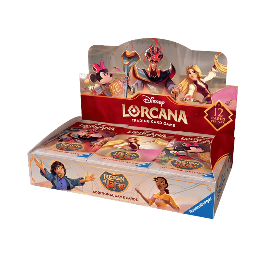Display 24 buste Disney Lorcana Reign of Jafar in inglese con personaggi Disney