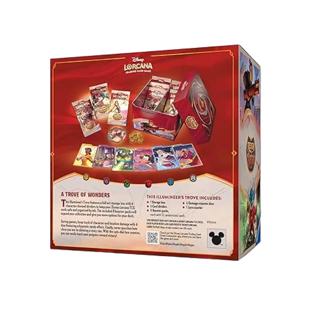 Retro confezione Illumineer’s Trove Disney Lorcana Reign of Jafar con contenuto visibile