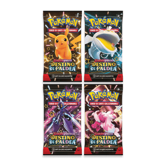 Scarlatto e Violetto Destino di Paldea 4 Buste Set Artwork (ITA)
