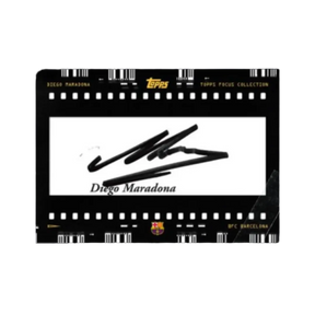 Carta Collezionabile autografata di Diego Maradona del Box Focus Barcelona per Topps