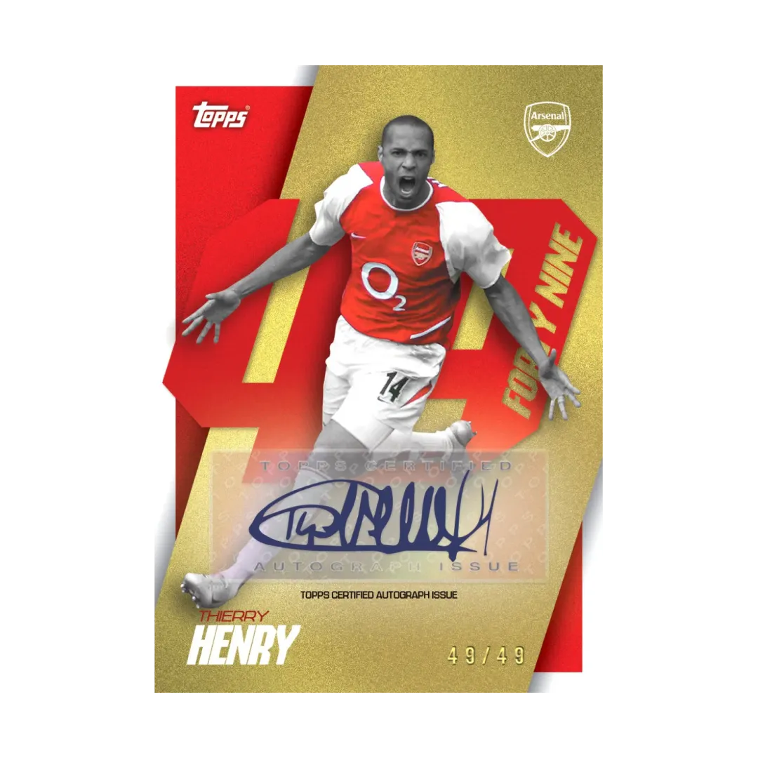 Carta Collezionabile di Thierry Henry del Team Set Arsenal per Topps