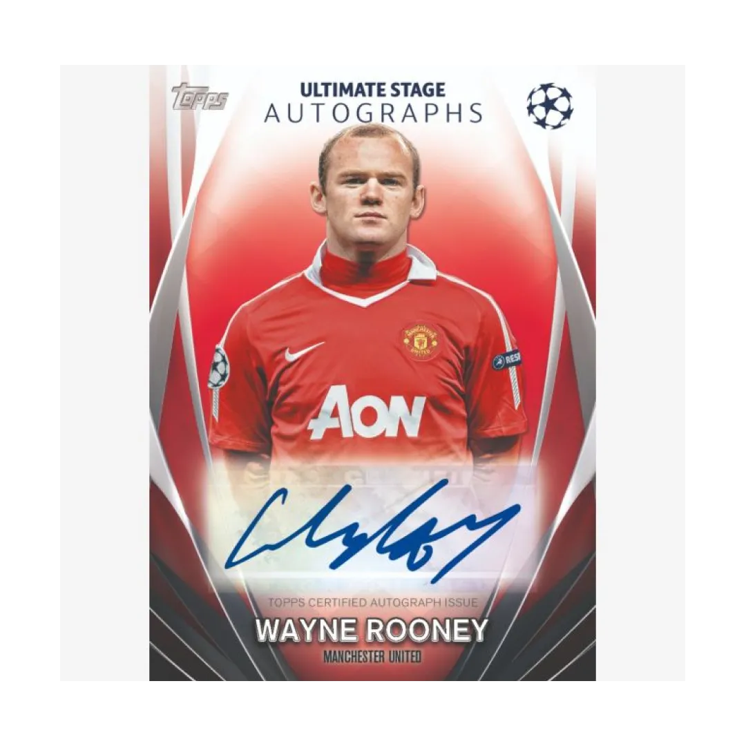 Carta Autografata di Wayne Rooney della Uefa Club Competition Flagship per Topps