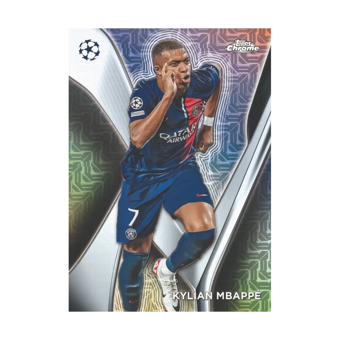 Carta Collezionabile di Kylian Mbappé della Uefa Club Competition Flagship per Topps