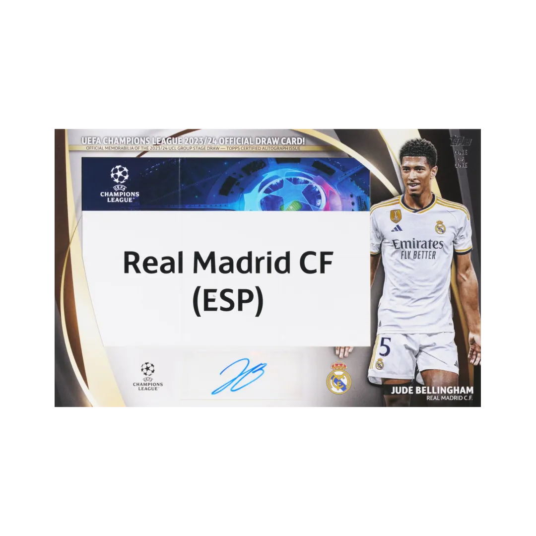 Carta Collezionabile di Jude Bellingham della Uefa Club Competition Flagship per Topps