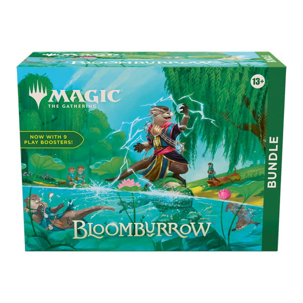 Magic: The Gathering Bloomburrow Bundle with vibrant artwork featuring otters and magical scenery