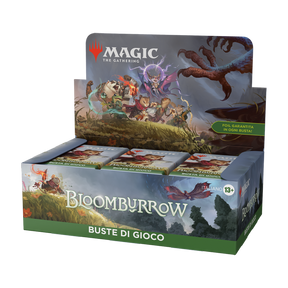 Display di booster BloomBurrow per Magic: The Gathering con illustrazioni di creature magiche
