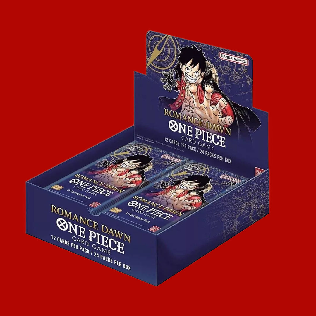 Box One Piece Card Game con artwork di Shanks, Kaido e altri personaggi iconici del manga.