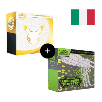 Bundle con i due Set Allenatore Fuoriclasse Pokémon: 30° Anniversario e Megaevoluzione Equilibrio Perfetto, edizione italiana
