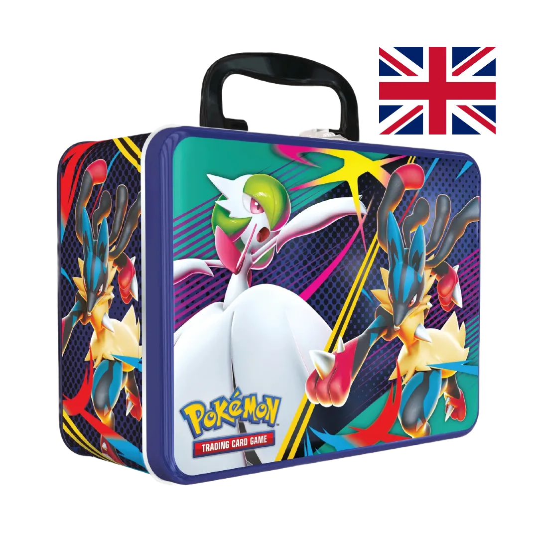 Bauletto da collezione in metallo robusto con Mega Lucario ex e Mega Gardevoir ex