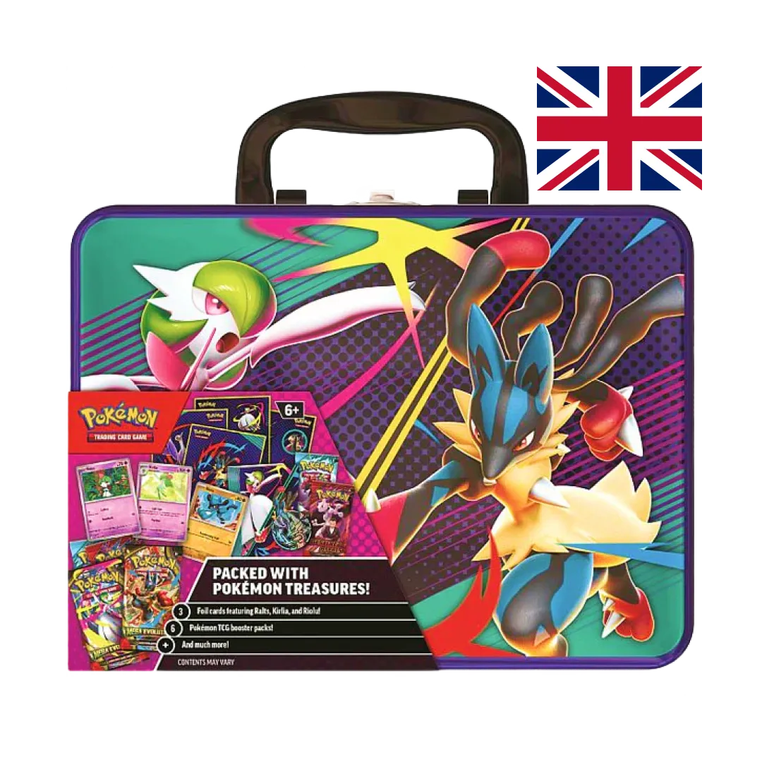 Bauletto da collezione in metallo robusto con Mega Lucario ex e Mega Gardevoir ex