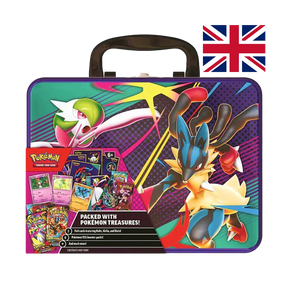 Bauletto da collezione in metallo robusto con Mega Lucario ex e Mega Gardevoir ex