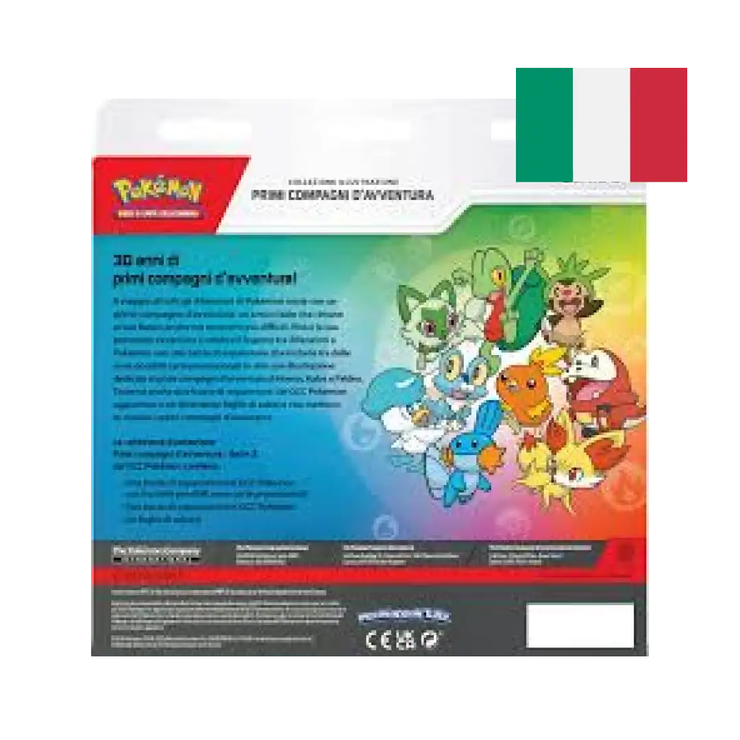 Collezione Illustrazione Primi Compagni d'Avventura – Pokémon GCC ITA, retro confezione