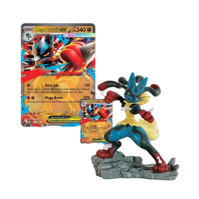 Statuina di Mega Lucario EX e carta promozionale per il TCG di Pokémon