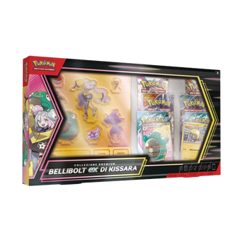 Confezione con illustrazione di Kissara insieme al Pokemon Bellibolt EX